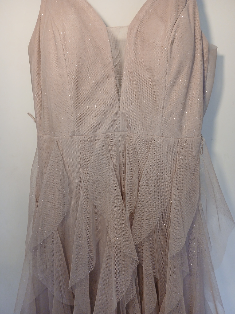 Romantic Light Pink Ruffled  Dress with Spaghetti Straps - Picture 10 of 11
